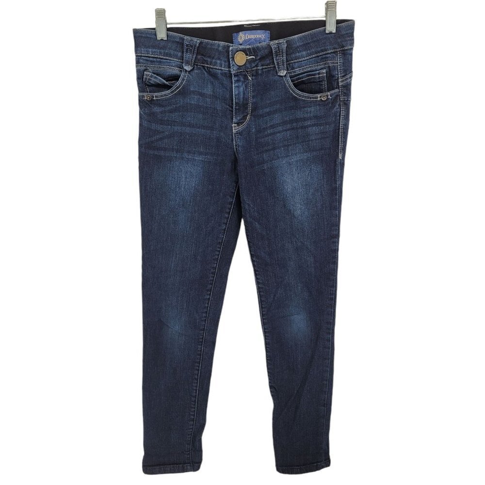 Democracy womens size 2 blue skinny jeans stretch ab solution dark Wash